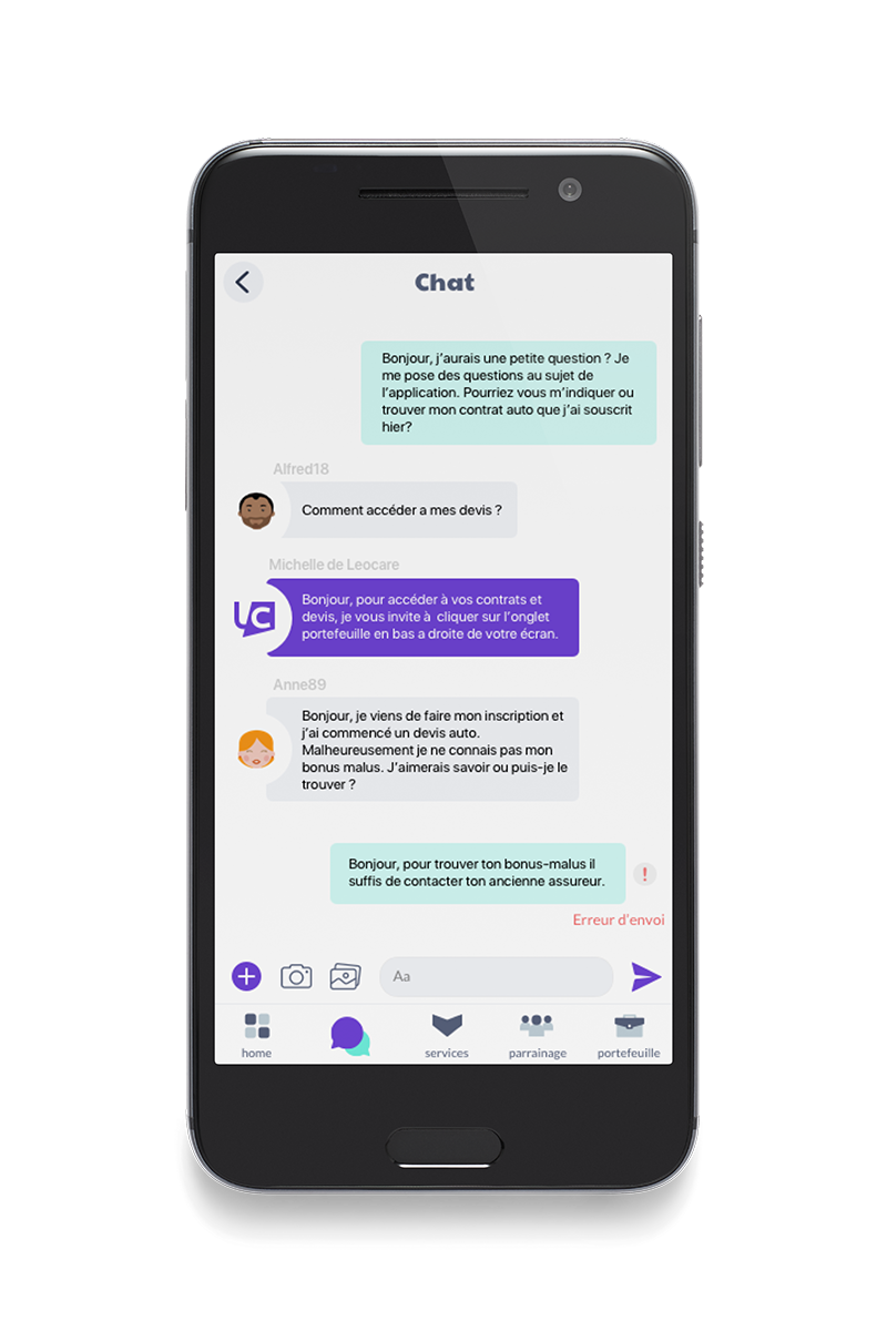 Example page leocare app